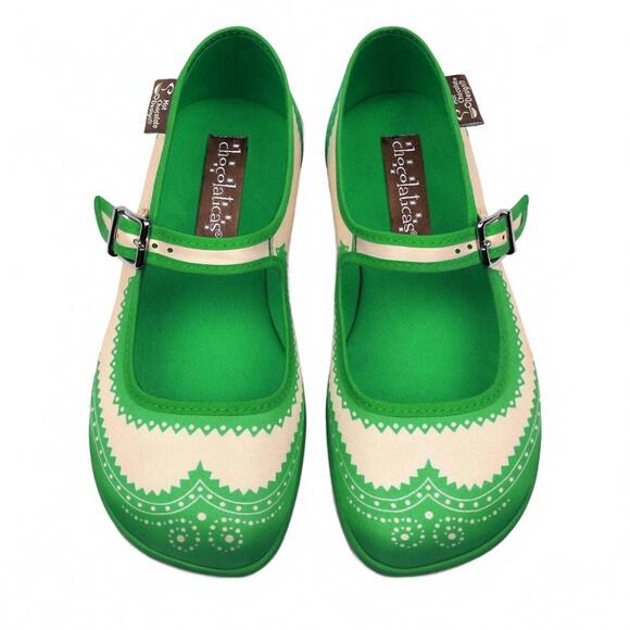 HOT CHOCOLATE DESIGN Shoes - NEW HOT CHOCOLATE DESIGN women's mary jane flat in havana green